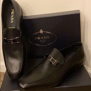 Men’s Prada saffiano leather bit loafer